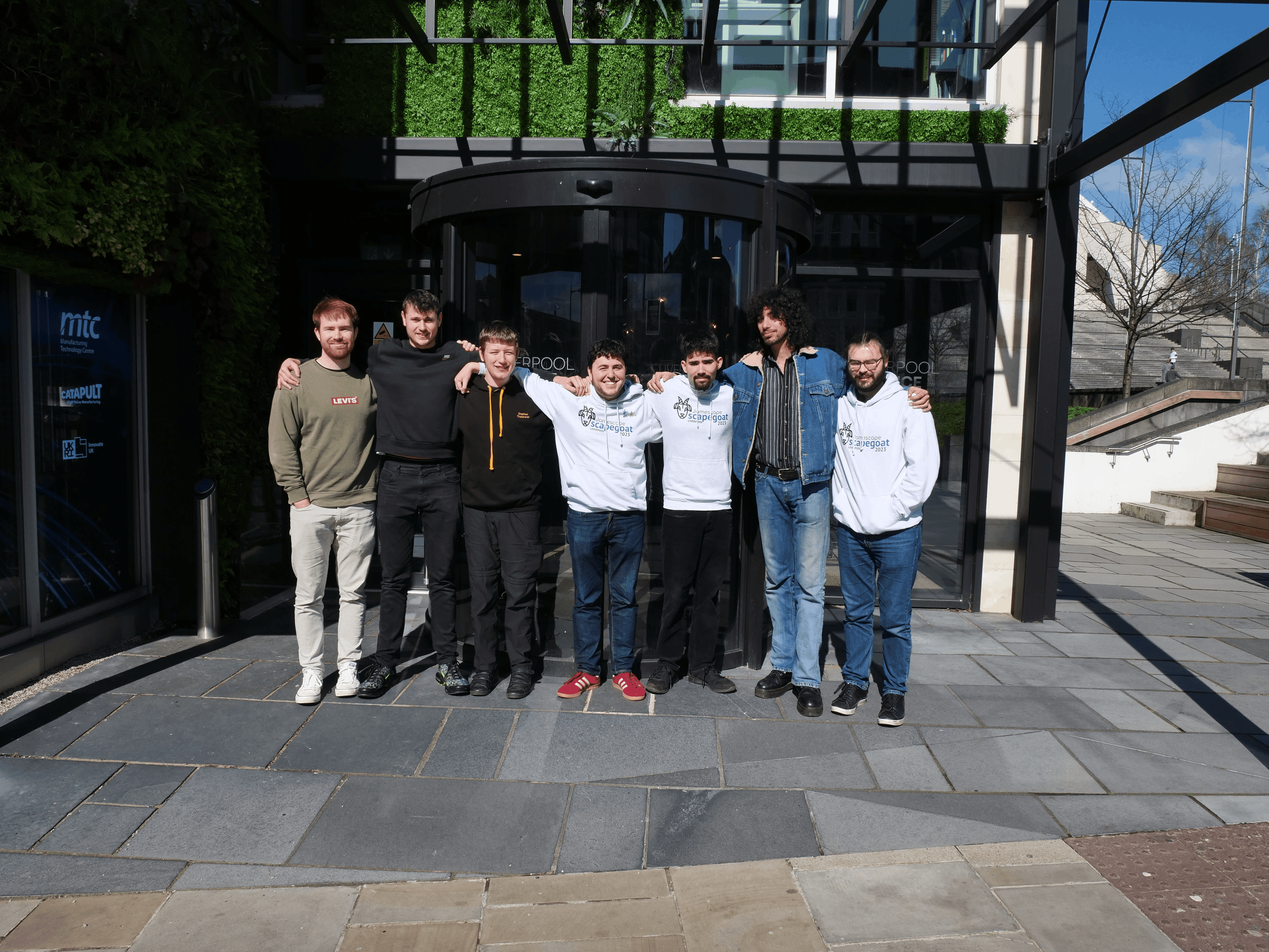 Jamescape team outside the Liverpool Science Park